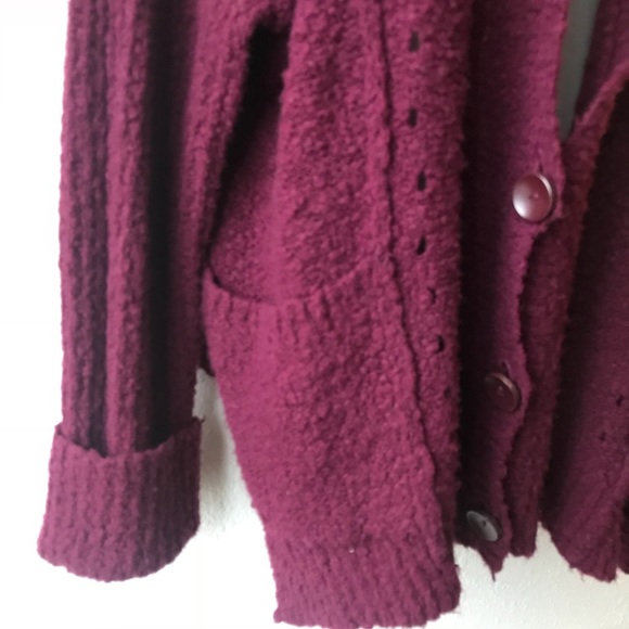 Free People Fall Friend Cardigan Maroon - Picture 2 of 3
